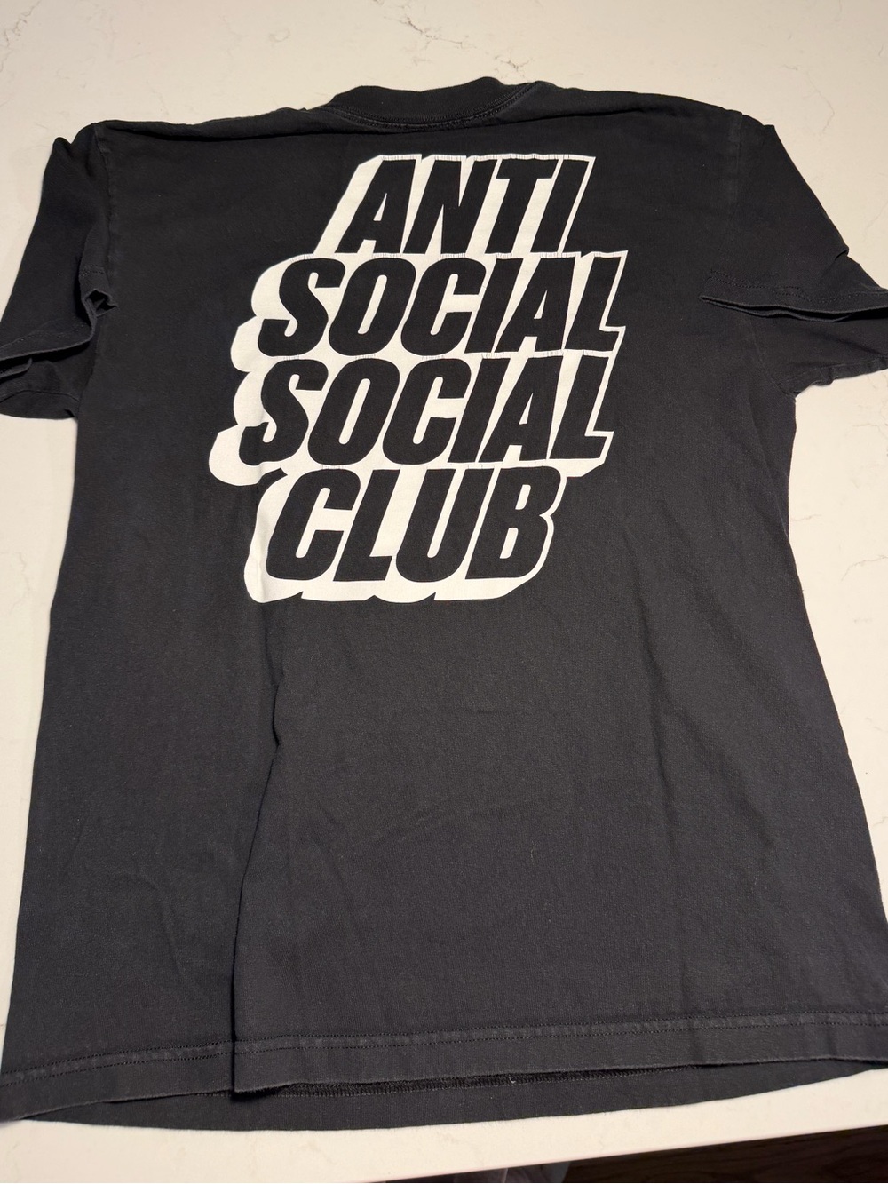 Anti Social Social Club Black Tee with White Stacked Logo